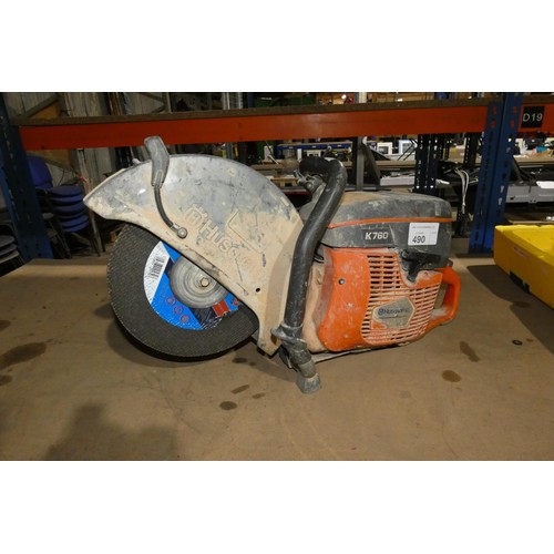 490 - 1 Husqvarna petrol engine cut off saw type K760