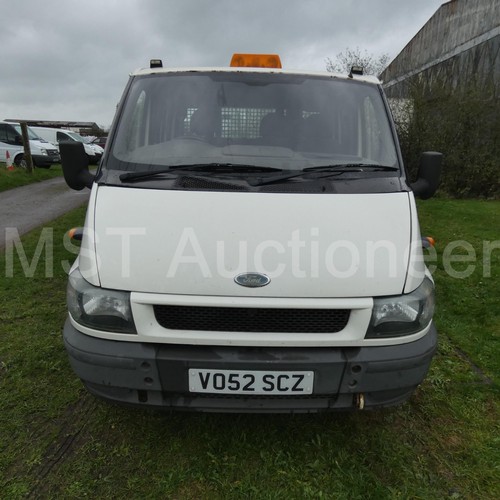 804 - Ford Transit 350 LWB TD Crew cab, Tipper,  Reg. VO52 SCZ, 1st reg 26/09/2002, 5 sp manual Diesel 240... 