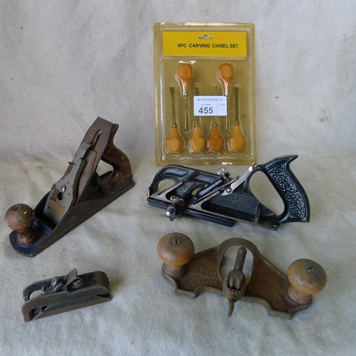 455 - A vintage Stanley No. 71 router plane type 4 (late Victorian), a Stanley No.78 rabbet rebate plane, ... 