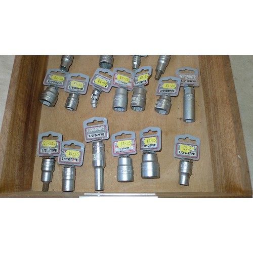 457 - 17 x various sockets by Teng Tools and a universal wrench