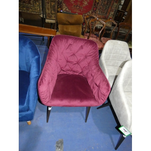 455 - A plush burgundy upholstered chair