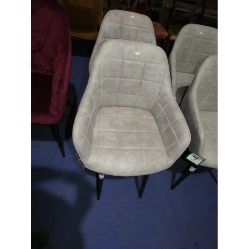 456 - 2 light upholstered tub type dining chairs. These are a very similar colour to the next lot but are ... 