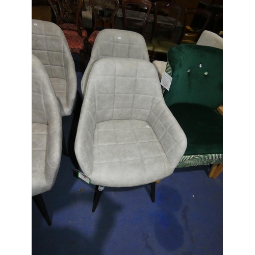 457 - 2 light upholstered tub type dining chairs. These are a very similar colour to the previous lot but ... 