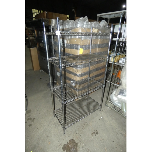 1023 - A catering type rack with 4 shelves approx 91 x 167cm