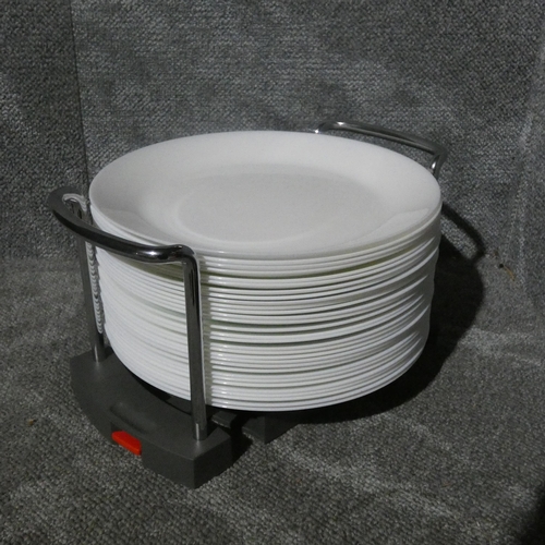 1085 - A quantity of dinner plates with handy plate carrier