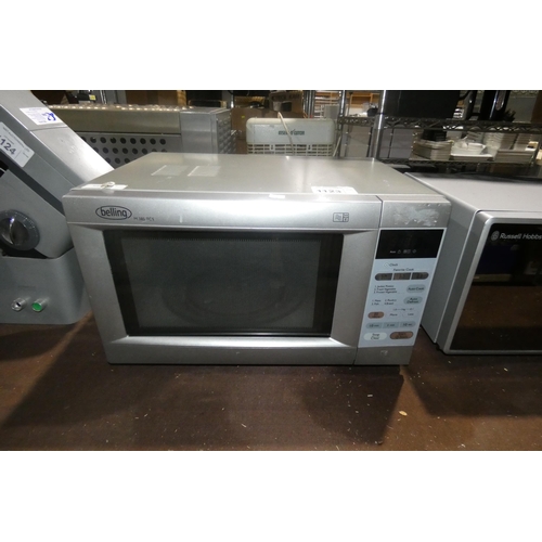 1123 - A large microwave oven by Belling type M-385-TCS 900w - trade. TESTED WORKING.