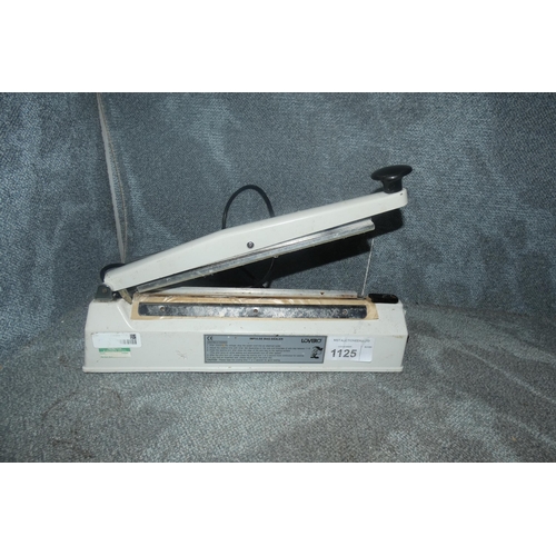 1125 - An adjustable heated manual plastic bag sealer by Lovero 240v - trade. TESTED WORKING.