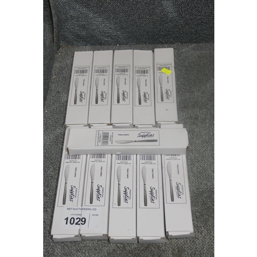 1029 - 11 x boxes each containing 12 table knives by Essential Supplies