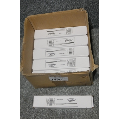 1030 - 11 x boxes each containing 12 table knives by Essential Supplies