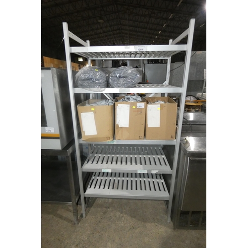 1269 - A catering type rack with easily adjustable 5 shelves