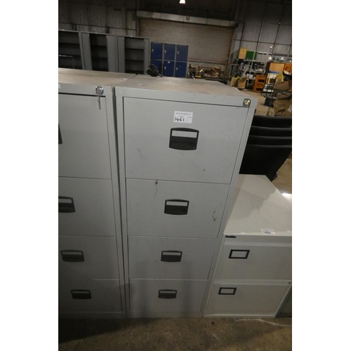 1461 - A grey metal four drawer filing cabinet