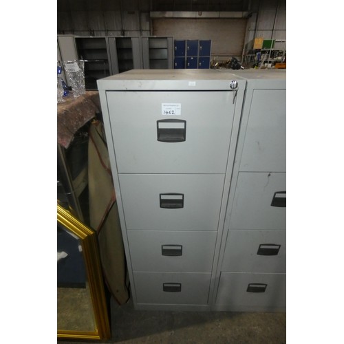 1462 - A grey metal four drawer filing cabinet