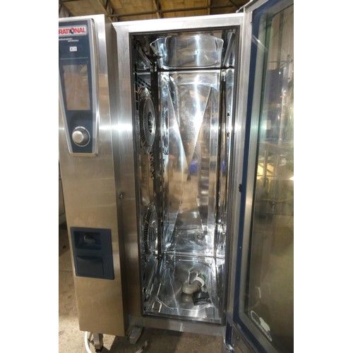 1001 - A tall commercial stainless steel 20 grid Combi oven by Rational type SCCWE201 400v/3 phase - trade