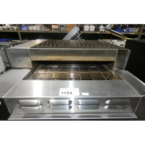 1154 - A commercial stainless steel rotary toaster by Rowlett type 1500-RT/NG 7000w blue industrial plug at... 