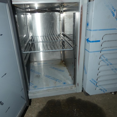 1278 - A commercial stainless steel 3 door bench fridge by Capri, this unit has seen zero to little use, 24... 