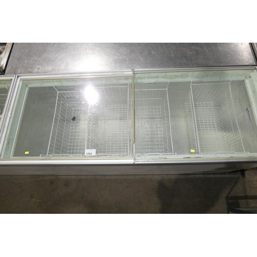 1284 - A large commercial chest/slide top display freezer by Esta approx 170x67cm - trade. TESTED WORKING.