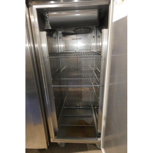 1316 - A tall mobile commercial stainless steel single door freezer by Electroluxtype DBK19L3 approx 72x80x... 