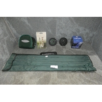 A Penn Powergraph two piece 8ft 6 inch fly fishing rod supplied in a soft  carry case with a Fladen p