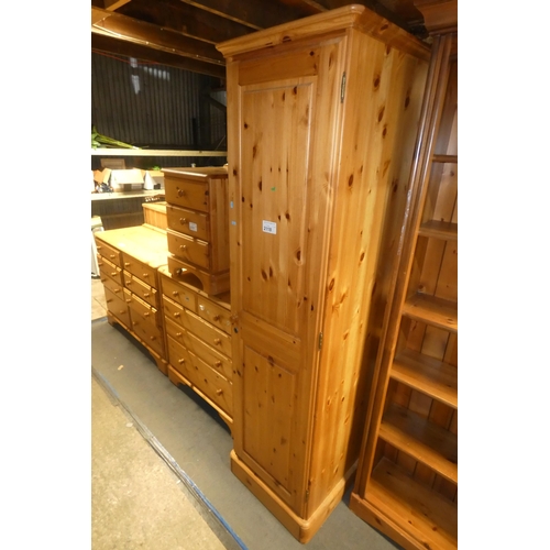 2118 - A pine narrow wardrobe approx 49cm w x 58cm d x 191cm high