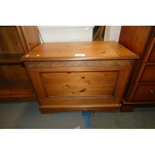 2120 - A pine chest with lift up lid approx 79 x 46 x 57cm high