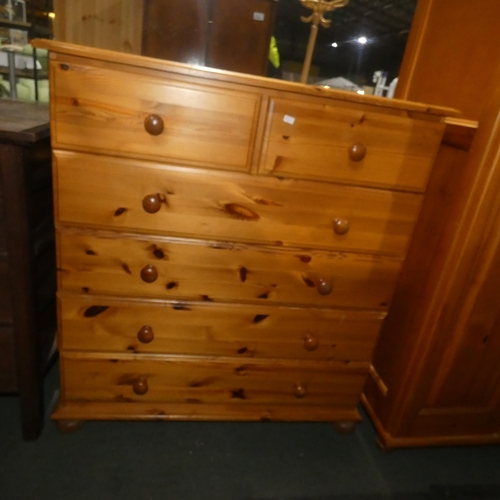 2125 - A pine chest of 2 short and 4 long drawers approx 89 x 43 x 98cm high