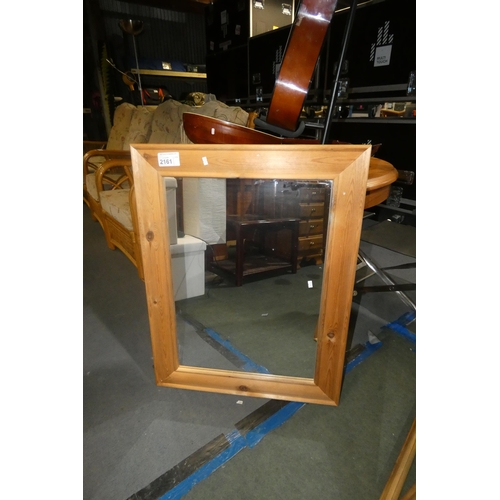 2161 - 1 pine framed mirror approx 67 x 87cm