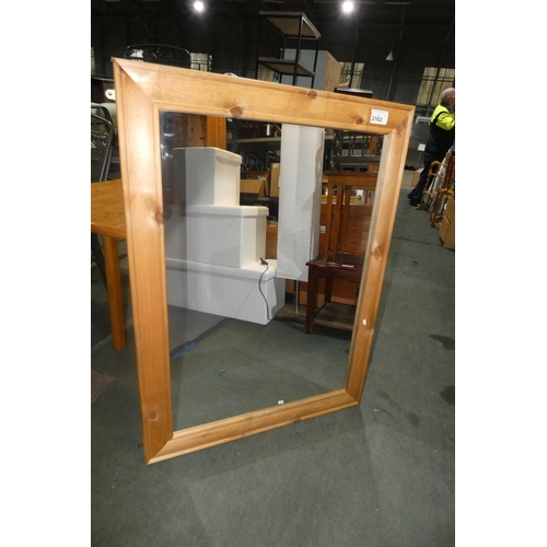 2162 - 1 pine framed mirror approx 87 x 117cm