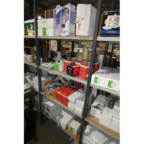 2508 - A quantity of various lights including LED, fire rated etc. Contents of 4 shelves