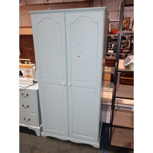 2180 - A painted two door wardrobe approx 90 x 53 x 179cm high