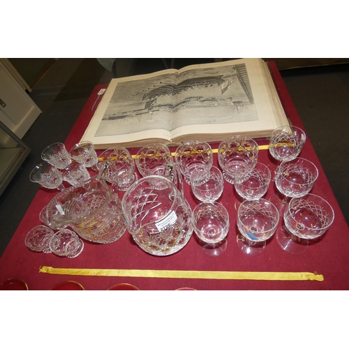 2796 - 2 cut glass jugs and a quantity of cut glass drinking glasses