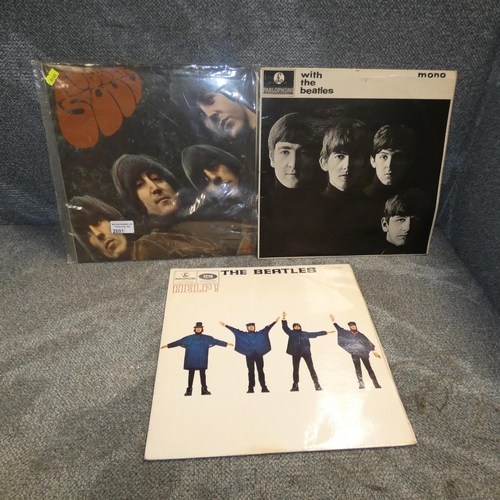 2801 - 3 Beatles LPs; Rubber Soul, With The Beatles and Help