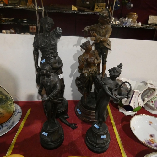 2887 - 4 various spelter classical figures