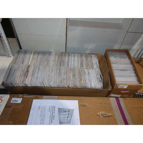 2260 - 2 boxes containing a quantity of various vinyl records (all 7 inch singles). Not practical to list i... 