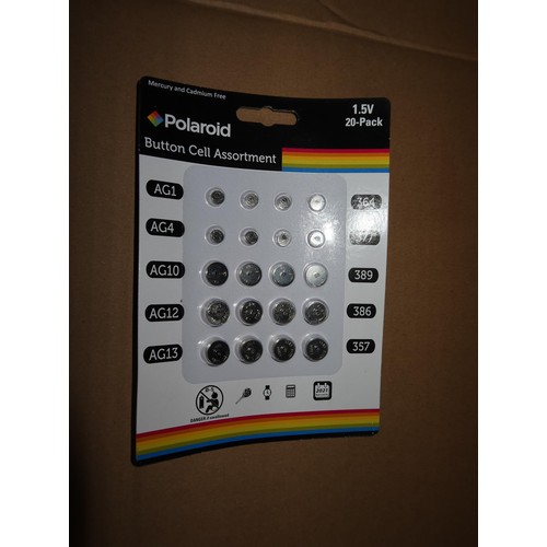 2273 - 4 boxes each containing 24 x Polaroid twenty piece button cell battery assortment cards (AG1 to AG13... 