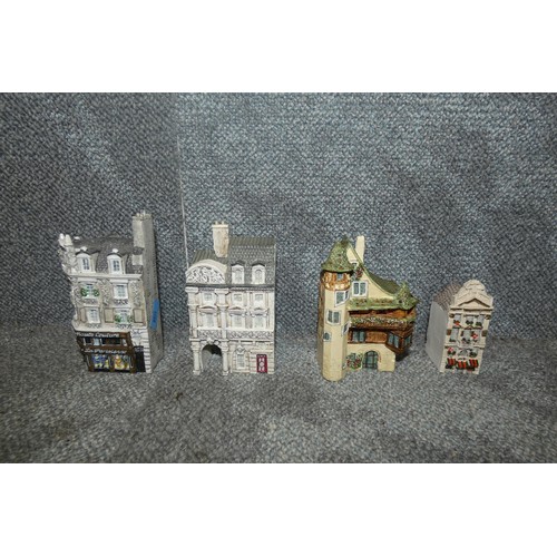 2841 - A collection of Peint Main handmade cottages and buildings and other model buildings