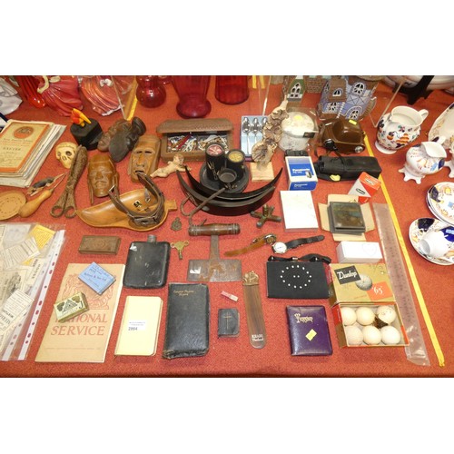 2864 - A quantity of miscellaneous collectors items and memorabilia including; vintage maps, vintage golf b... 