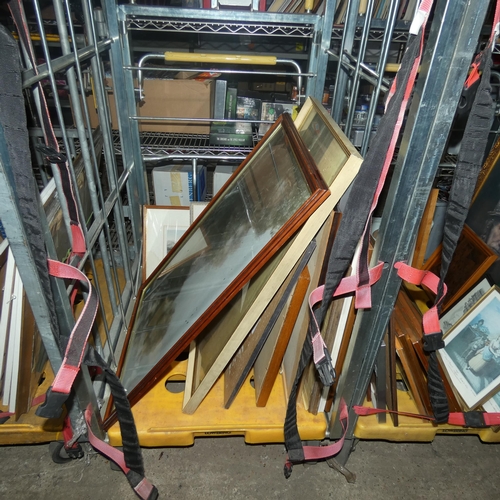 2944 - A quantity of miscellaneous pictures and frames (stillage not included)