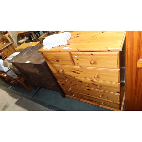 2125 - A pine chest of 2 short and 4 long drawers approx 89 x 43 x 98cm high