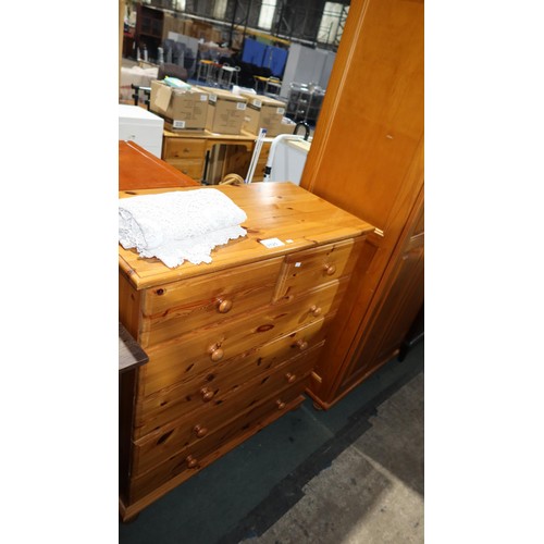 2125 - A pine chest of 2 short and 4 long drawers approx 89 x 43 x 98cm high