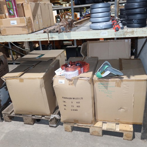 2089 - 2 pallets containing a quantity of various gift items including toy knight helmets and dragon masks