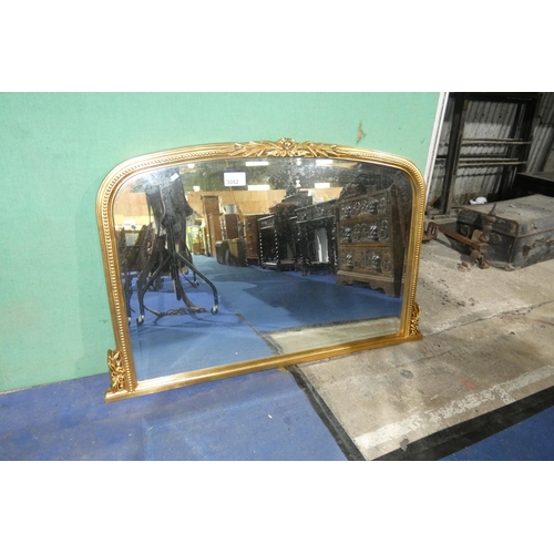 3082 - A very ornate gilt decorated rectangular overmantle mirror approx 122 cm wide