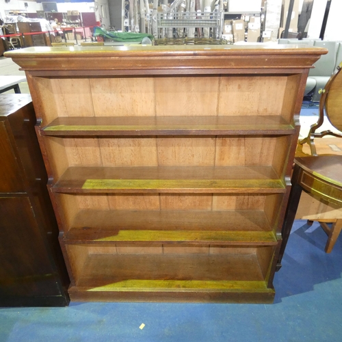 3095 - An oak open fronted floor standing bookcase approximately 115 cm wide