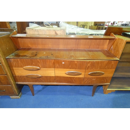 3105 - A 1970s vintage sideboard with folding doors and 4 drawers by Hubbinet, approx 150cm wide