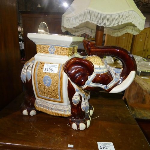 3106 - A decorative ceramic elephant seat