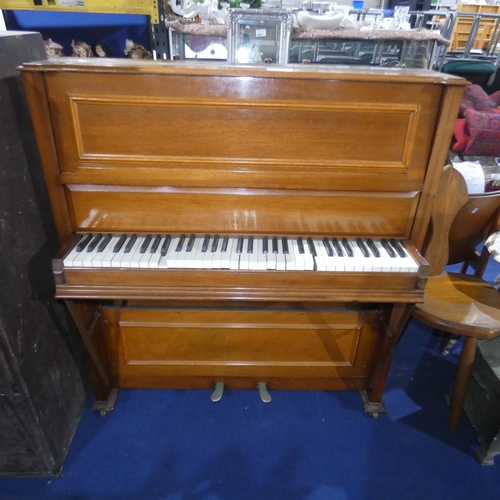 3227 - A vintage mahogany cased foldaway mini piano