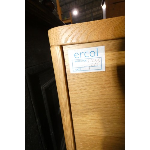 3091 - A 1990s vintage Ercol light wood sideboard with 2 doors and 2 drawers, approx 160cm wide. Please not... 