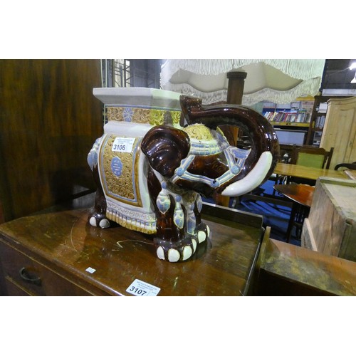 3106 - A decorative ceramic elephant seat