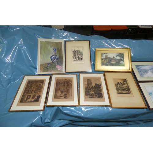 2942 - A quantity of miscellaneous pictures and frames (stillage not included)