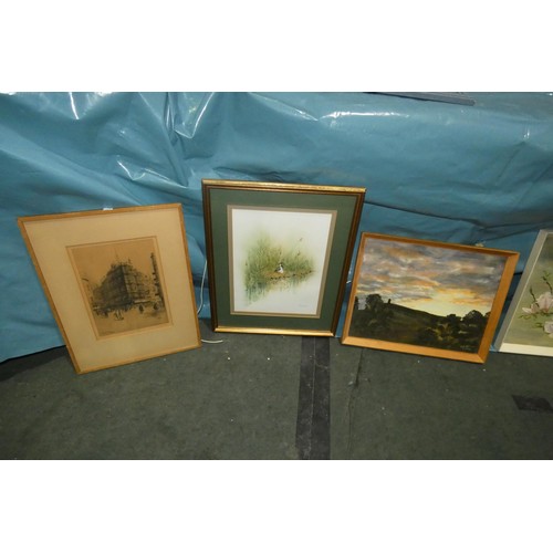 2942 - A quantity of miscellaneous pictures and frames (stillage not included)