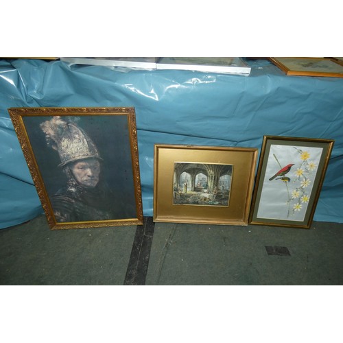 2943 - A quantity of miscellaneous pictures and frames (stillage not included)